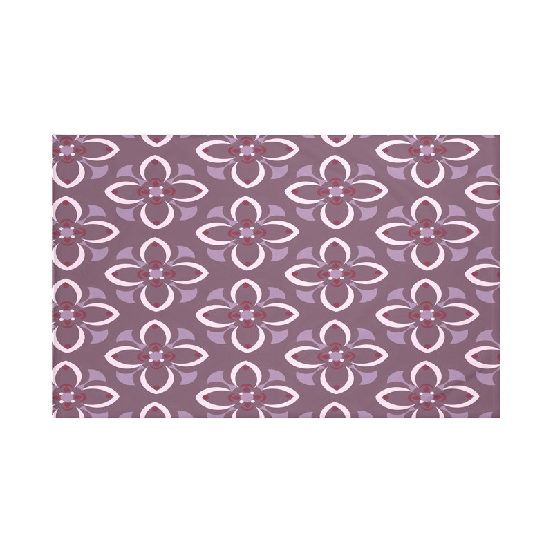 Jeté en molleton Trumpet Flower, L 60 po x l 50 po, Mauve bordeaux