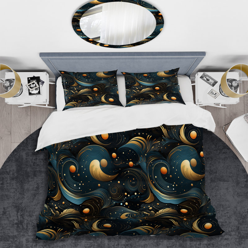 Ensemble de housse de couette Celestial Geometric Geometric I - Geometric, Housse de couette pour très grand lit et 2 très