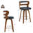 Mundrae Swivel Upholstered Barstool With Wood Frame, Rubber Wood Legs-1674419005