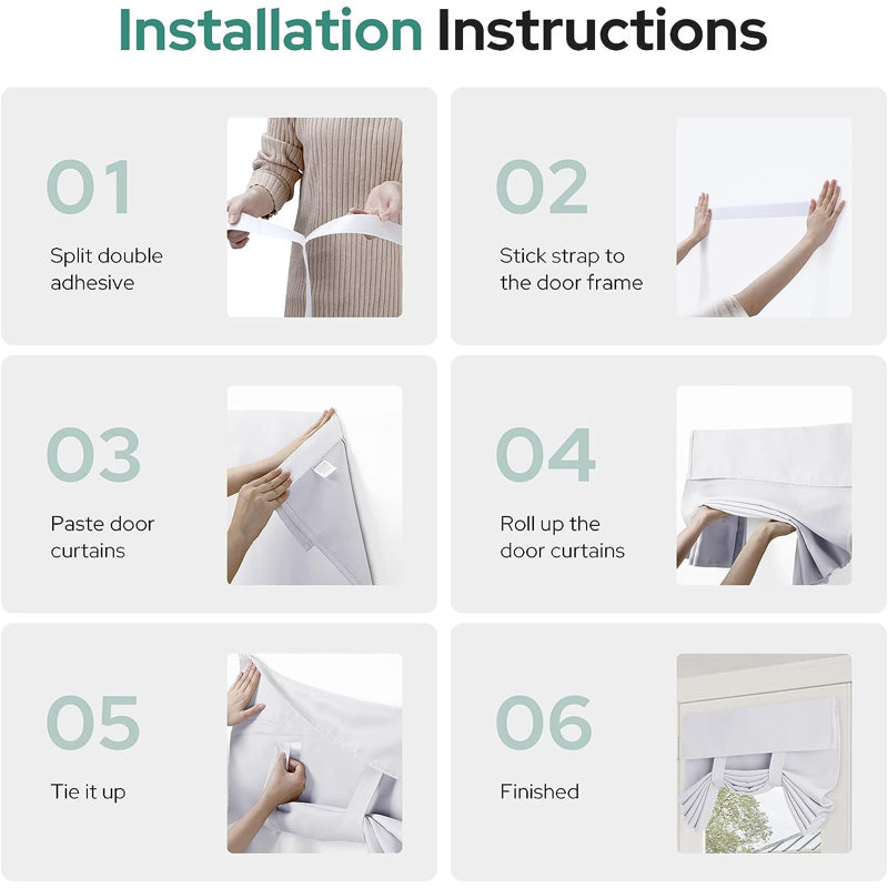 Oyannax Blackout Curtain Panel Pair,  White, 26" W x 66" L