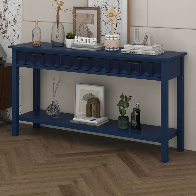 Console rétro Vintage Honeycomb Charm, Marine