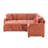 81.9" L-Shaped Orange Sectional Bed With Hidden Storage, Pull-Out Bed, Chenille Fabric, Matching Pillows, Ergonomic Design For Contemporary Living 81.9", L-Shaped, Orange, Sleeper, Throw Design,-1815102686