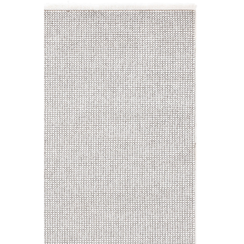Tapis en jute tissé à la machine de couleur unie en gris clair, Carré 6 pi 7 po