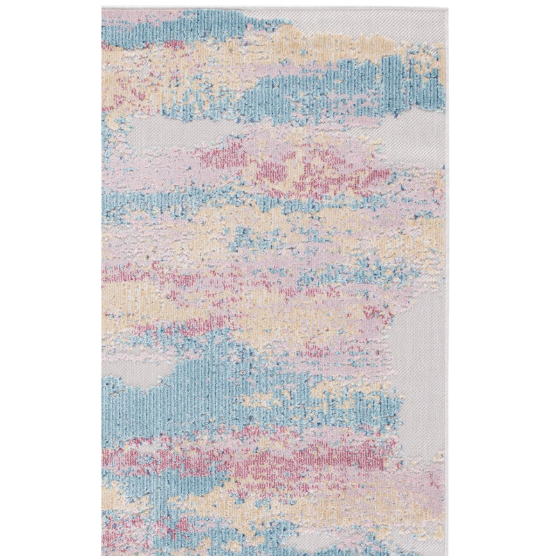 Clerkin Performance Abstract Indoor/Outdoor Area Rug, Runner 2'2" x 9'