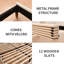 Structure de lit tapissier à oreilles Melaya Elegant Design luxueux avec passepoil doré, support robuste et assemblage facile-881675741-881675731