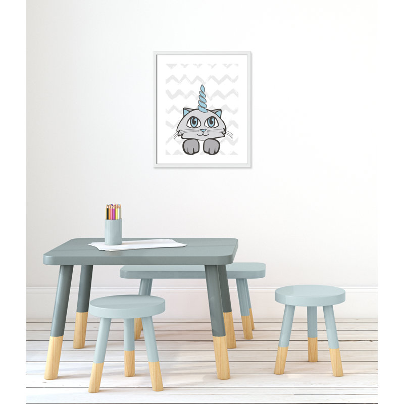 Caticorn II, art encadré, H 24,5 po x l 20,5 po x P 1,18 po, Cadre blanc