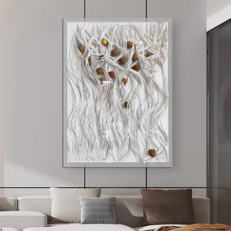 Abstract Textured Wall Hanging, 70.87" H x 47.24" W x 2.76" D