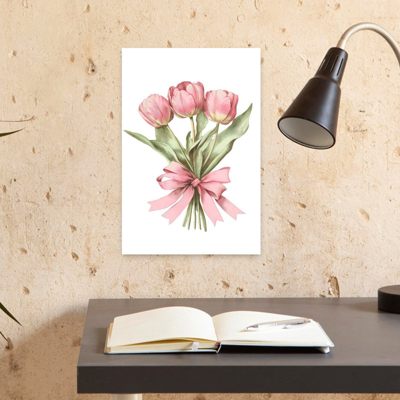Tulipes avion, art mural contemporain, H 18 po x l 12 po
