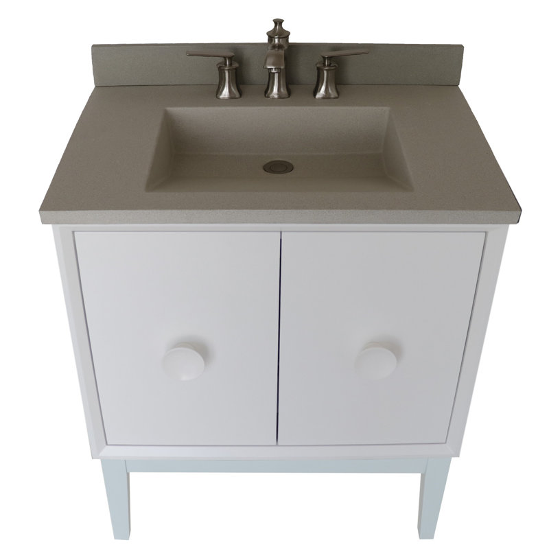 Ensemble de meuble-lavabo simple 31 po Crumley, Blanc, Blanc