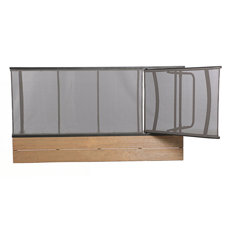 Gray and Black Mesh and Aluminum 2-Person Chaise Lounge Set