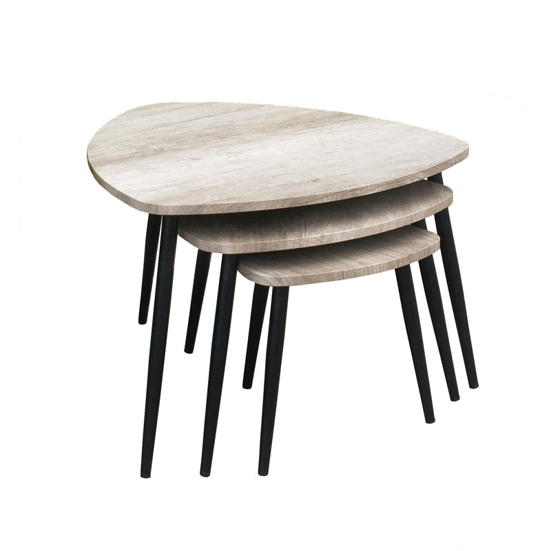 Kensley Three Leg Coffee Table, Light Wood