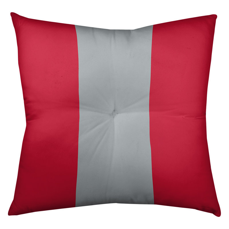 Coussin de sol touffeté retour atlanta, 30 po x 30 po, Rouge / argenté