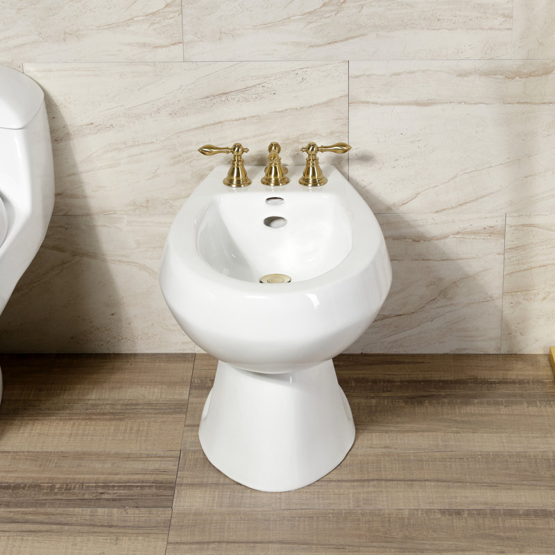 Robinet de bidet espacé vertical, Laiton brossé