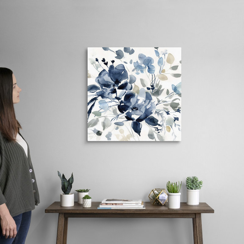 " Indigo Garden II " Painting Print, Wrapped Canvas, 24" H x 24" W x 1.25" D
