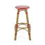 Ensemble de 2 tabourets de bar d'extérieur en ratine et aluminium 29,5 po, rouge, imprimé bambou