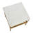 Libertine Genuine Marble and Metal End Table with Glass Storage Shelf-63189042