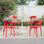 Ensemble de 4 chaises de patio en plastique empilables, chaises de salle à manger d'extérieur, sièges de réception d'invités de bureau modernes, chaises de jardin légères pour bureau, balcon, porche, patio