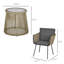 Ensemble de bistro en osier Kittitas avec 3 chaises et 1 table basse avec pieds en métal pour le jardin, la cour et la terrasse