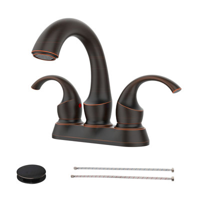 Topcraft Stainless Steel Two Handle Bathroom Faucet With Pop-Up Drainer