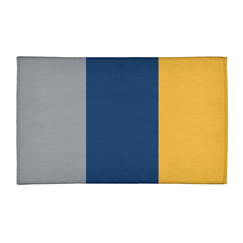 Bleu marine tissé à plat, Rectangle 3 pi x 5 pi