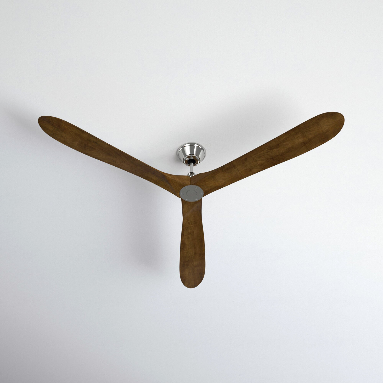 Obsidian Ceiling Fan, 60", Brushed Steel with Dark Walnut Blades