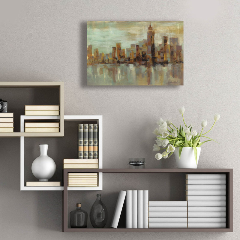«Misty Day In Manhattan» par Silvia Vassileva, art mural en verre acrylique, H 16 po x l 24 po