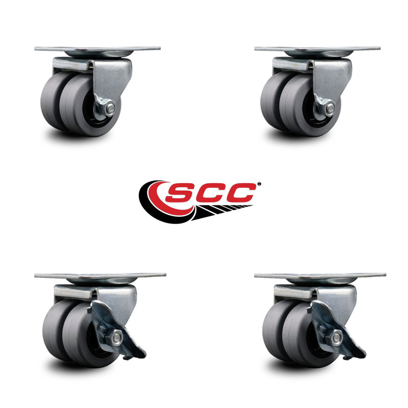 4-Piece Low Profile Thermoplastic Caster Set
