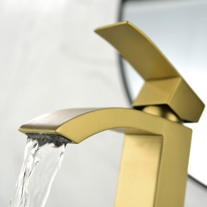 Robinet de salle de bain à un trou, Doré brossé