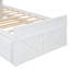 Lit simple en bois avec tête de lit et prises de rangement, extensible avec lit gigogne et trois tiroirs, blanc