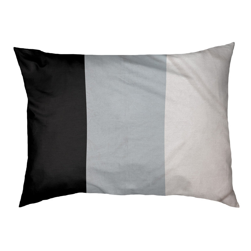 Coussin rectangulaire designer New York Bronx, Moyen (L 30 po x l 40 po), Noir / argent / blanc