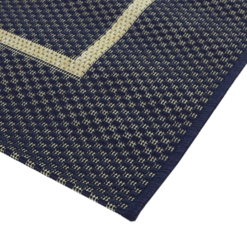 Tapis intérieur / extérieur bleu marine Brooke, Tapis de couloir 1 pi 12 po x 6 pi 11 po