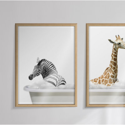 «Zebra» par The Creative Bunch Studio - impression sur cadre flottant sur verre