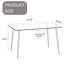 Table de salle à manger de 51 po en verre rectangulaire minimaliste moderne pour 4 à 6 personnes avec plateau en verre trempé de 0,31 po et pieds en métal noir, bureau de table d'écriture, pour la cuisine, le salon et la salle à manger (0 dégât)