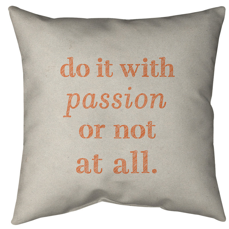 Coussin de sol inspiration passion, 40 po x 40 po, Blanc / Orange