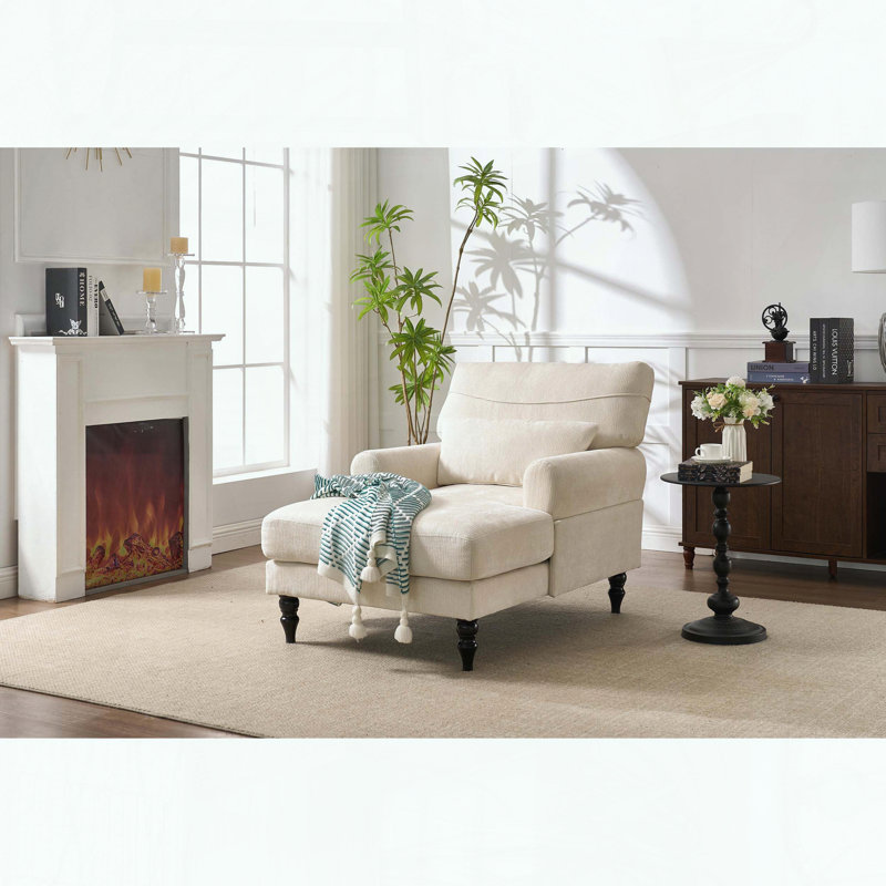 Chaise longue moderne - rembourrée - blanche, Blanc