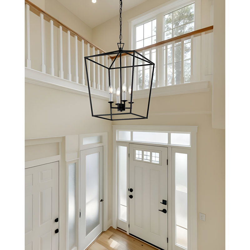 Luminaire suspendu géométrique noir 6 lumières