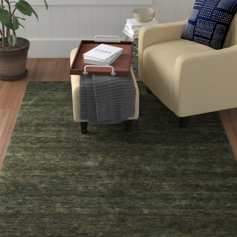 Tapis décoratif en mousse nouée à la main avey, Rectangle 5 pi 6 po x 8 pi 6 po