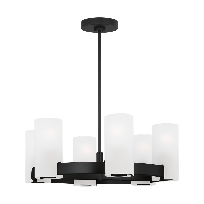 Grand lustre Rhode, H 8,5 po x l 23,5 po x P 23,5 po, Nuit noire