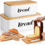 2 Pcs Extra Large Bread Box With Slicer,White