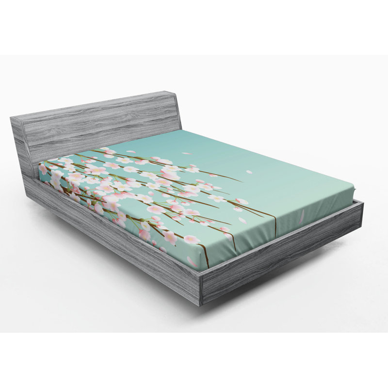 Microfiber Floral Fitted Sheet, Queen Fitted Sheet