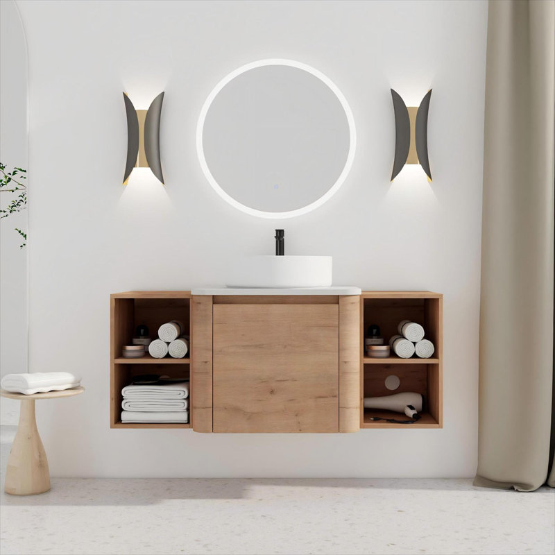 Meuble-lavabo en contreplaqué et céramique pour les salles de bain modernes