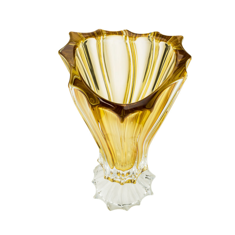 Vase de table en cristal 15,5 po Daines, Ambre