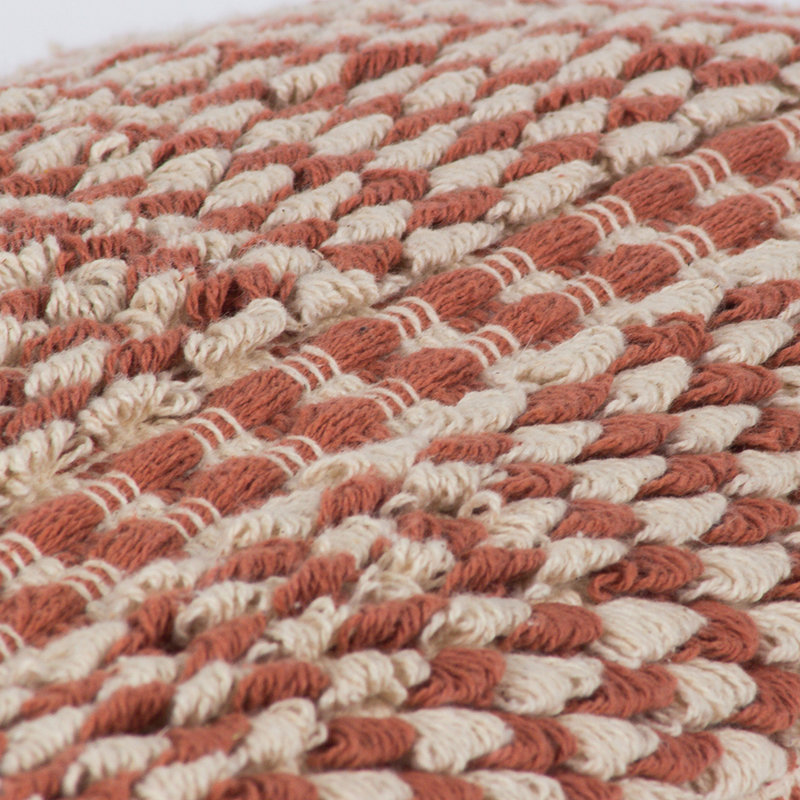 Striped Rectangular Throw Pillow Cover, Brick