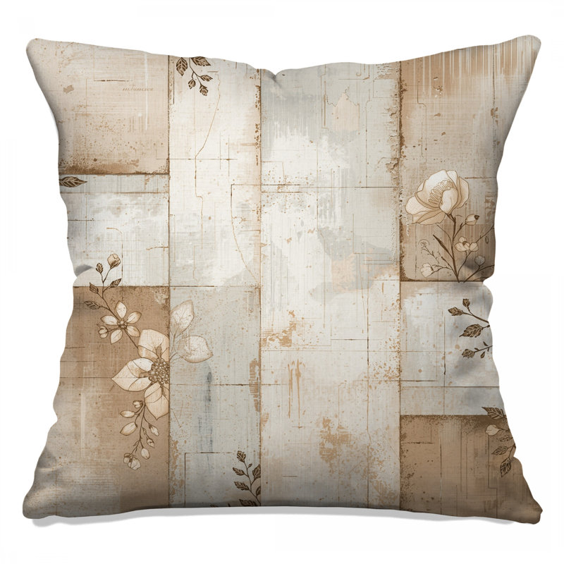 Floral Patchwork Collage Double Sided Throw Pillows, 18 x 18 inches