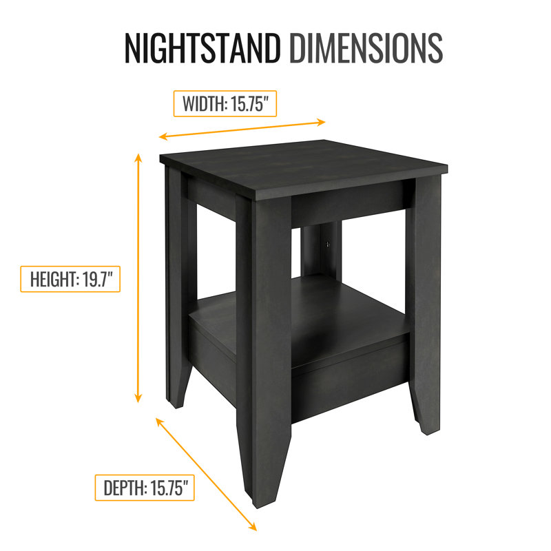 Table de chevet à profil bas Boyd Prato, Noir