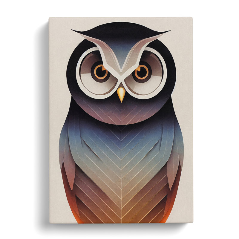 Beauteous Owl Abstract - Wrapped Canvas, 50cm H x 35cm W x 3cm D