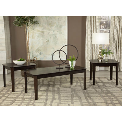Amaro Dark Brown 3-Piece Coffee And End Table Set