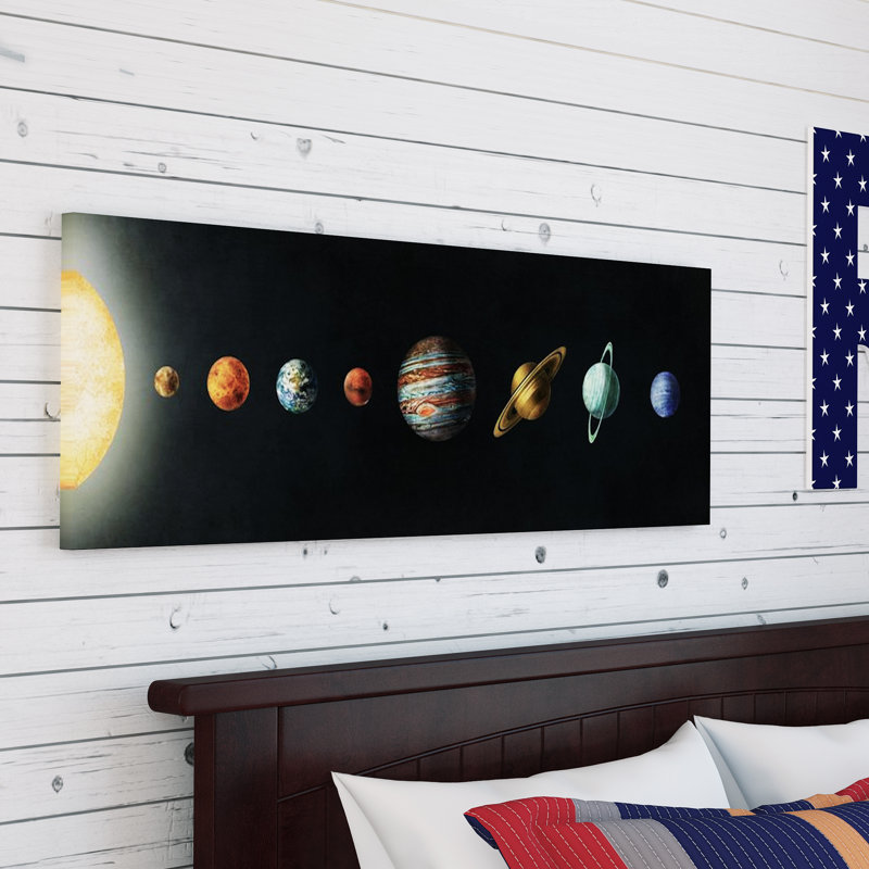 «The Solar System» par Terry Fan - reproduction panoramique sur toile tendue, H 12 po x l 36 po x P 1,5 po, Toile tendue