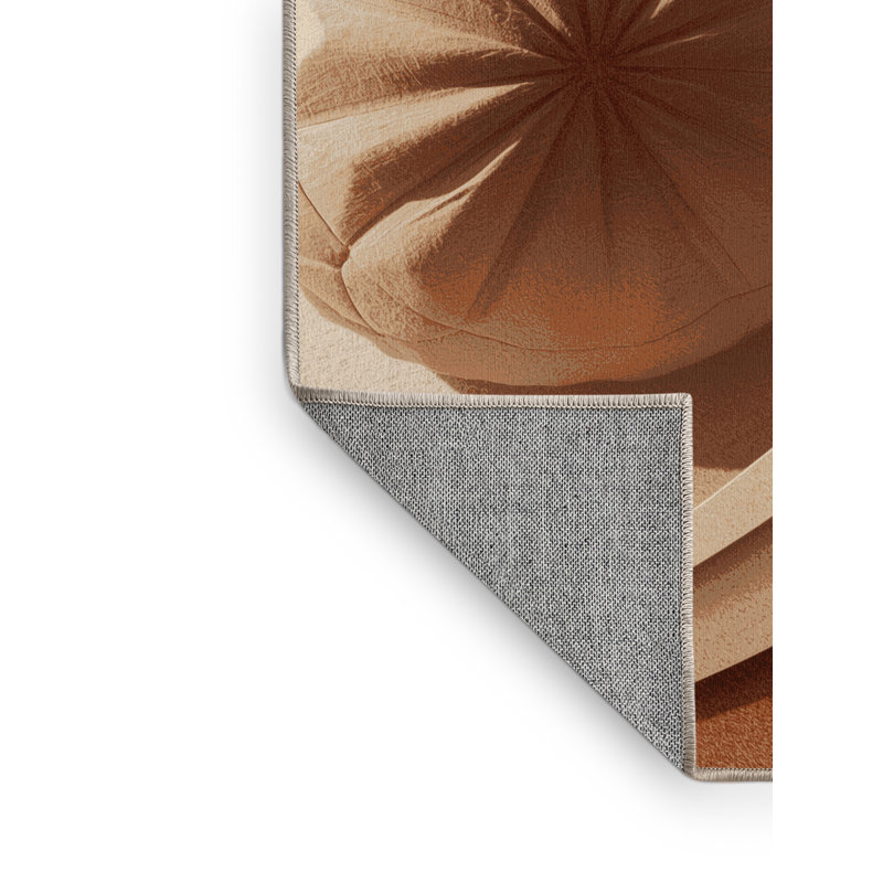 Machine Washable Olney Mochi Modern Rug in Brown – Beige Binding, 2x4