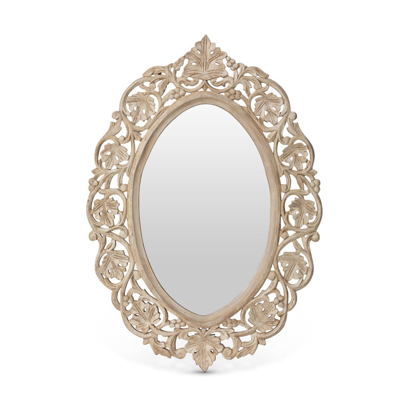 Vichy Oval Solid Wood Wall Mirror